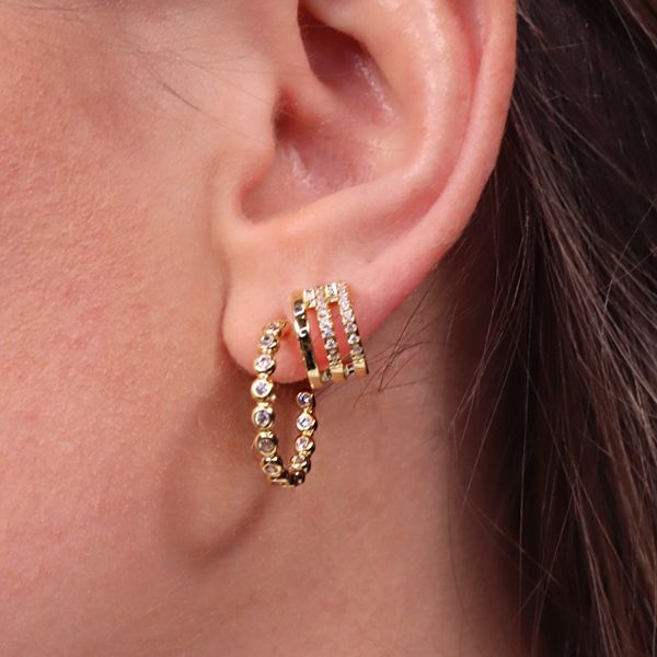 Golden Sparkle Hoop Earrings